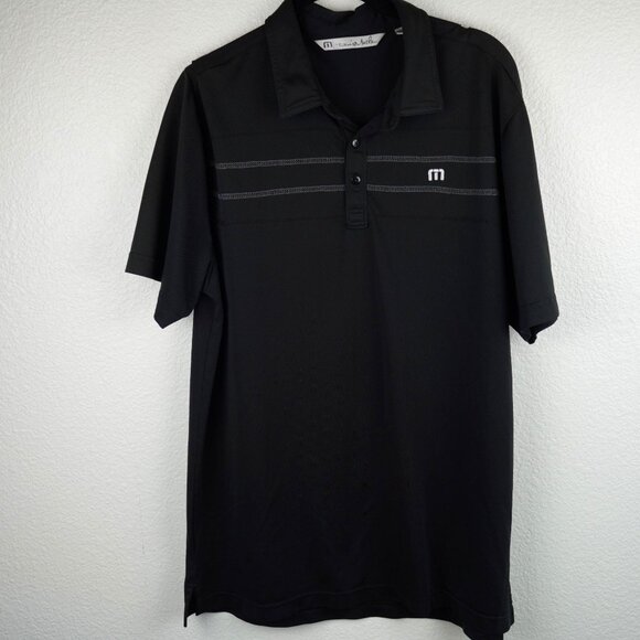 TravisMathew Black Polo Shirt XL Golf Performance Stretch Casual - Picture 1 of 9